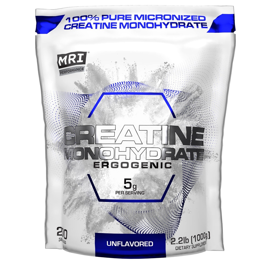 Performance IRM Poudre monohydratée de créatine 5g, Supplément de créatine 100% micronisé pur, croissance musculaire et récupération, construire un muscle, augmenter la force, la performance, l'endurance, 1000g, non aromatisé