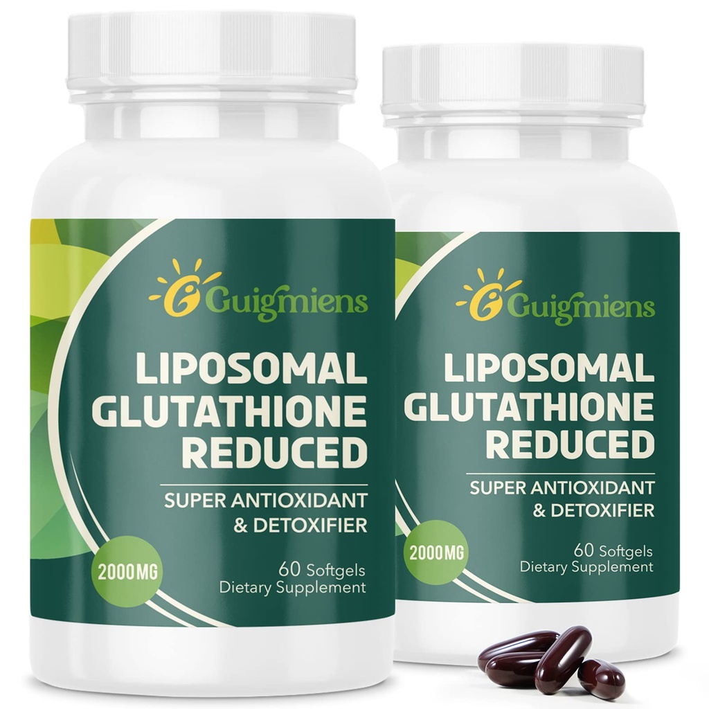 oumebiu Liposomal Glutathione 2000 MG, 10x Bessere Absorption, Glutathion-Ergänzung mit Hyaluronsäure+Collagen Peptide+Resveratrol, Leistungsstarke Antioxidationsmittel, Gesundheit, Immungesundheit, 120 Zähler