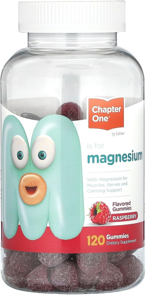 Kapitel Ein Magnesium-Gummi für Kinder & Erwachsene - Natürliche Kalm-Gummien - Kalm Magnesium Citrat - Knochen und Muskel-Funktion Ergänzungen für Kinder & Erwachsene - Mood-Unterstützung, Kosher Raspberry Flavor (120)