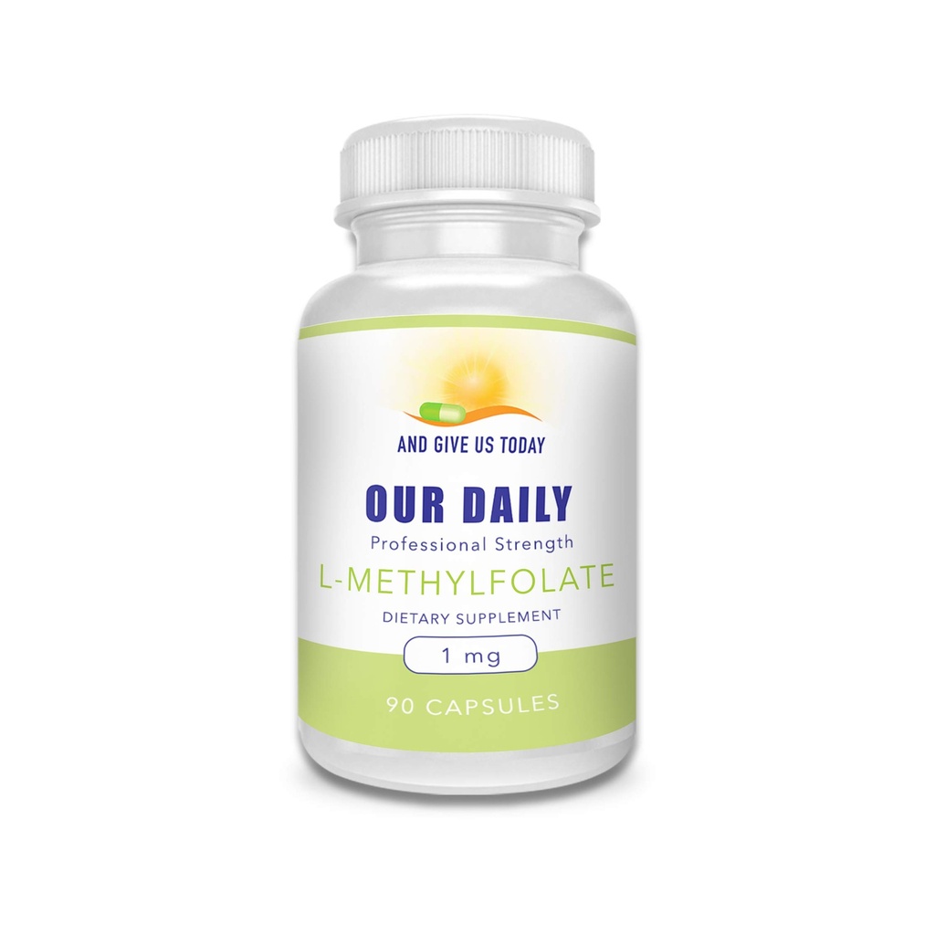 Unsere täglichen Vites L-Methylfolate 1mg / 1000 mcg Maximale Stärke aktive Folat, 5-MTHF, Filler Free, Glutenfrei, Non-GMO, Vegetarische Kapseln 90 Count (Pack von 1)