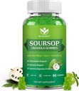 WOGORGT Soursop Graviola Gummis - Soursop Multivitamin Gummis mit 200mg Sea Moss Extract für Antioxidant, Zellunterstützung & Regeneration, Immununterstützung, Vegan, Apfel Geschmack - 60 Gummis