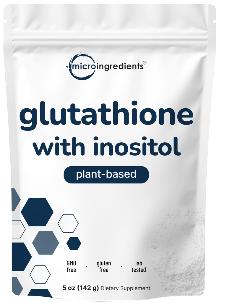 Glutathion-Ergänzung, reines Glutathion-reduziertes Pulver mit Inositol, 5 Unze (9 Monate Versorgung), 2 in 1 Formel, Leistungsfähige Inhaltsstoffe für Antioxidantien, unterstützt Leberfunktion, Vegan