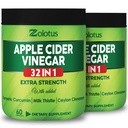 Zolotus Apfel Apfelessig Kapseln 32in1, mit Kurkuma, Zimt, Milchdistel, Berberine, Elderberry, Quercetin - (2 Packungen) 60 Kapseln