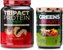 Nutrology Greens & Fruits Powder-Naturally Sourced Superfood, Vanilla Cinnamon (30 Servierungen) TRIPACT Vegan Protein Powder, Peanut Butter Vanille (20 Servierungen)