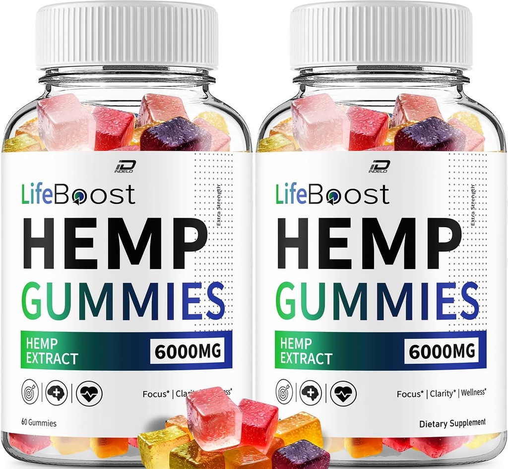 Life Boost Hemp Gummis - mit Hanf Seed Extract LifeBoost Hanf Gummis Tinnitus Kräuterergänzung, Gesundheit und Wellness Unterstützung, All Natural Life Boost Hemp Gummy (2 Pack - 120 Gummis)