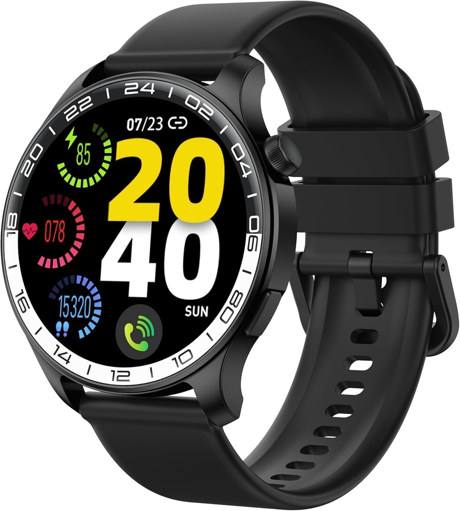 Smart Watch, 40mm AMOLED Touchscreen Smartwatch für Männer Frauen (Answer/Make Call), Fitness Tracker mit 110+ Sport-Modi, IP68 Wasserdicht/Spo2/Pedometer/Sleep Monitor, Activity Tracker für Android iOS