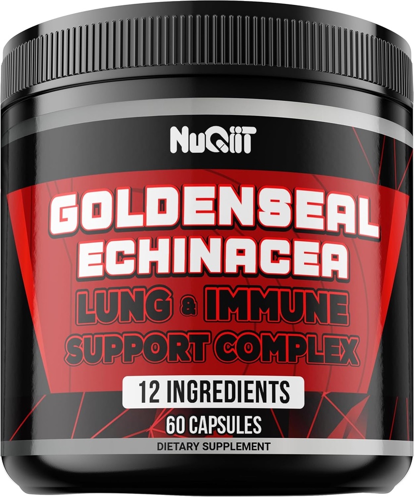 Gélule de racine de sée d'or avec Echinacea, Panax Ginseng Racine, Complexe de soutien immunitaire comme Elderberry, Bulbe d'ail - 60 Capsules - Santé digestif, équilibre corporel et plus - Poudre de racine de sée d'or