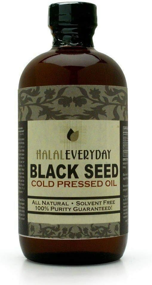 8 Oz Black Seed Oil, 100% Pure Black Cumin Seed Oil Cold Pressed in den USA (Black Seed Imported From India and Egypt) Schiffe in Lebensmittelqualität Kunststoff Amberflasche - NON GMO - Vegan
