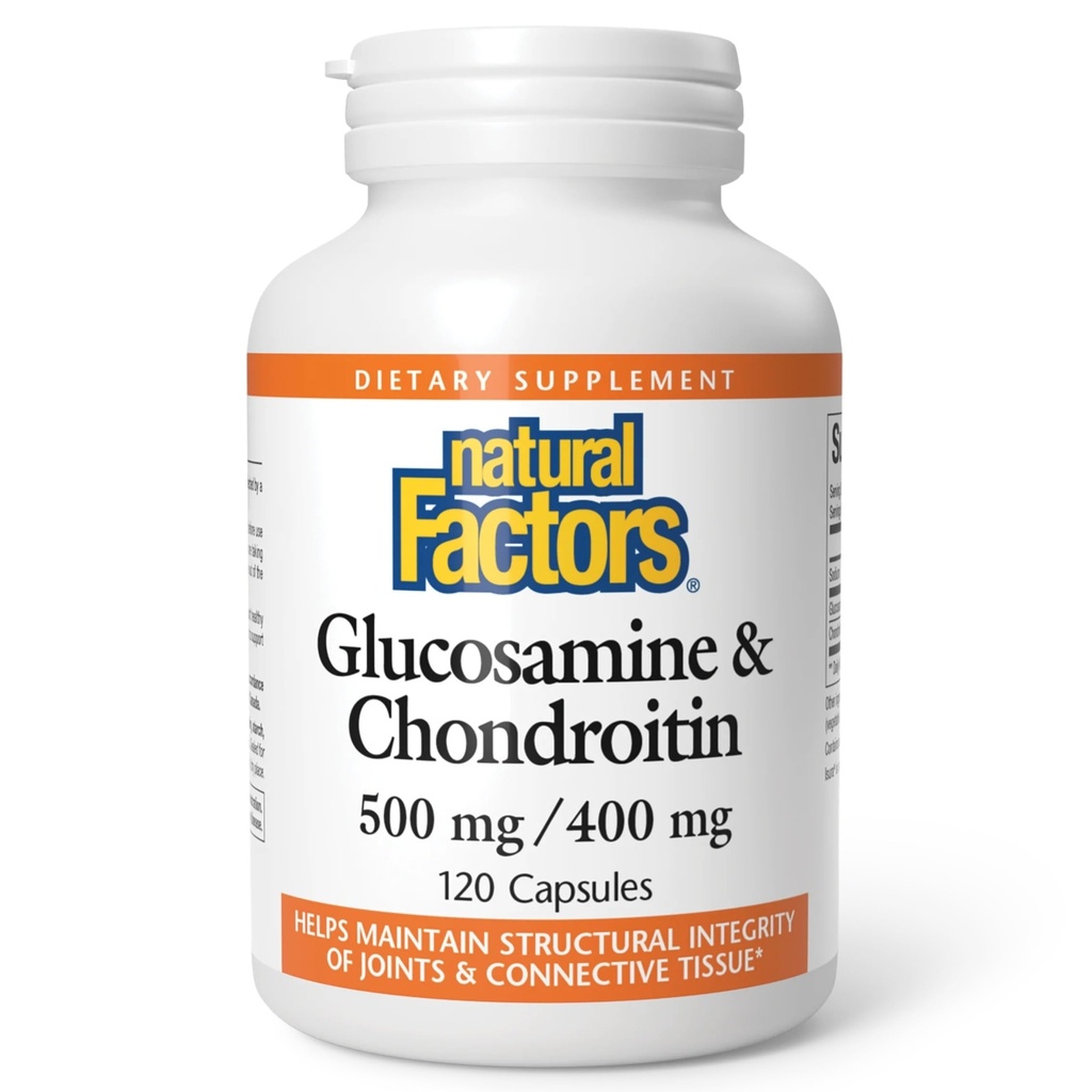 Natürliche Faktoren, Glucosamine & Chondroitin, unterstützt gesunde Gelenke und Connective Tissue, 120 Kapseln