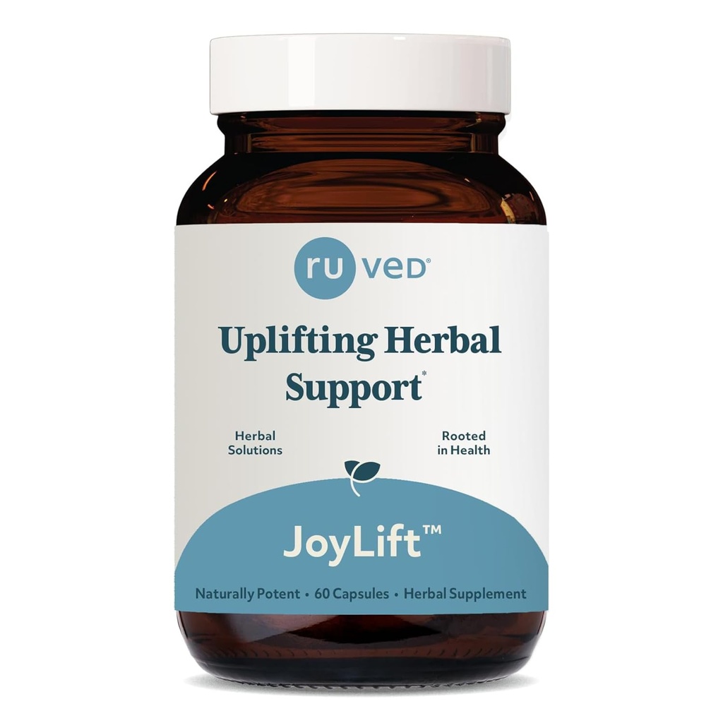 ruved JoyLift - Saffron und Ashwagandha Ergänzungen, Aufhebende Formel für Frauen und Männer, Kräuterunterstützung für Erwachsene - 60 Vegetarische Kapseln (1 Zähler)
