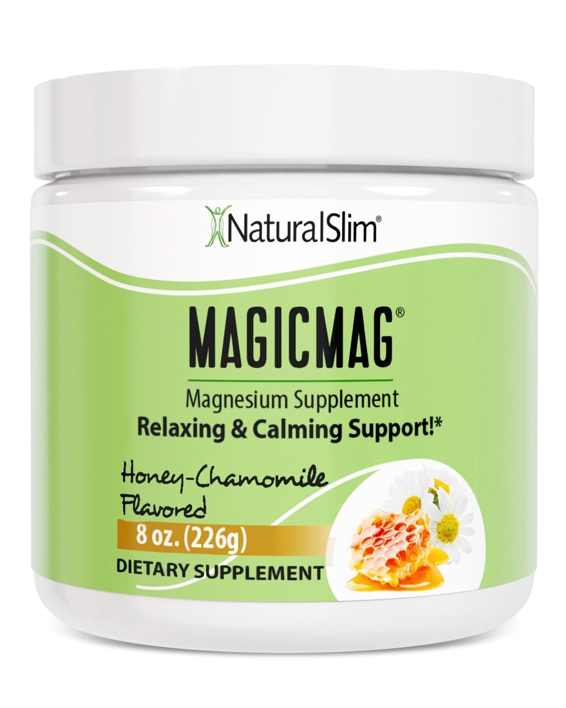 NaturalSlim Magicmag Pure Magnésium Citrate Poudre Stress, Constipation, Muscle, Heart Health, and Sleep Support