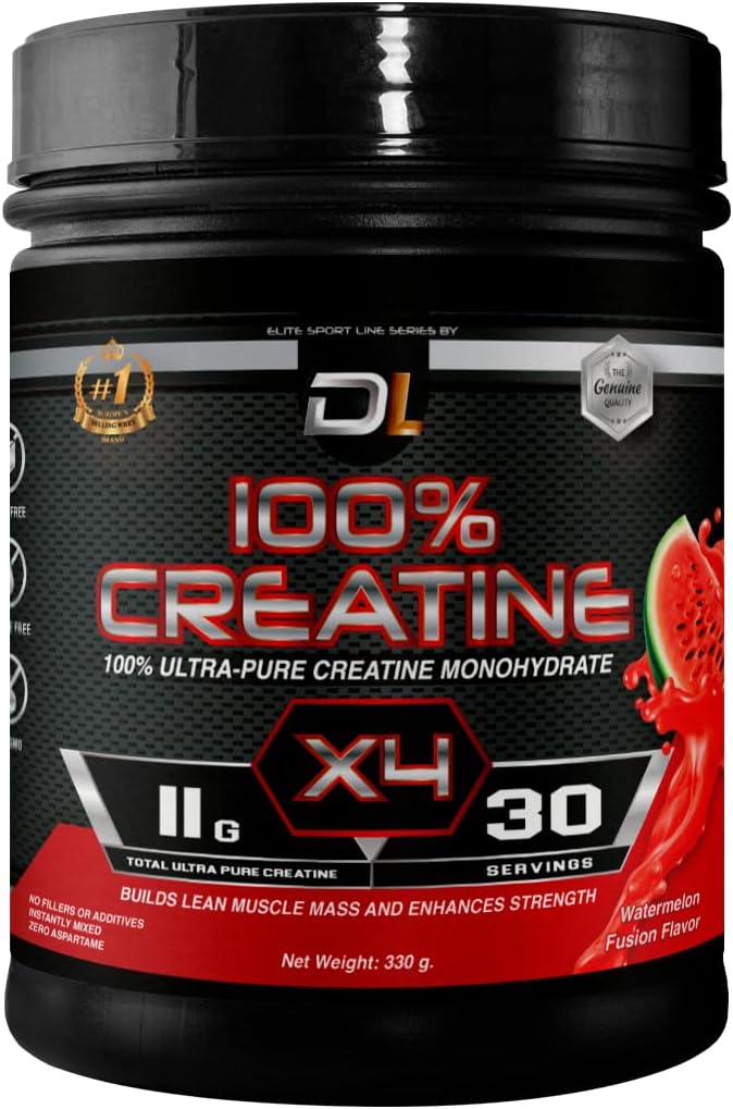 Ultra-Pure Creatine Monohydrat-Pulver | 100% Micronized Creatine | Build Lean Muskelmasse, Boost Performance, Endurance & unterstützt Muskelrückgewinnung | Kein Zucker | 30 Servierungen (300g, Wassermelone)