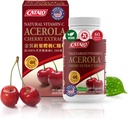 CATALO Acerola Cherry Extract Kapseln – Vitamin C von Acerola Kirschen, Pflanzenbasiert, kein synthetisches Vitamin C, keine künstlichen Farben oder Konservierungsstoffe – 60 vegetarische Kapseln