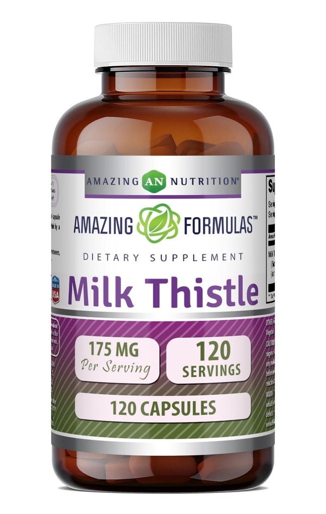 Erstaunliche Formeln Milchdistel Ergänzung | 175 Mg pro Servieren | 120 Kapseln | Non-GMO | Gluten-Free | Made in USA