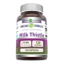 Formules étonnantes Supplément de chardon de lait $ 175 Mg par portion $ 120 Capsules $ Non-GMO $ Sans gluten $ Fabriqué aux États-Unis