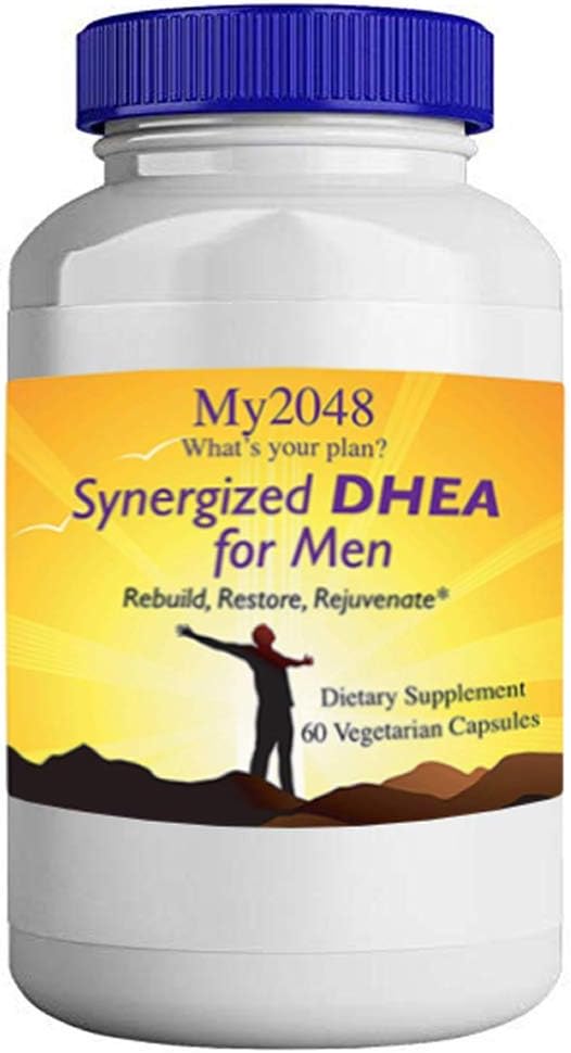 DHEA für Männer - My2048 Synergisiert in vegetarischen Kapseln, 60 Zähler, Hormonal Balance, enthält 25 mg DHEA, 50 mg Alpha-Liposäure und 50 mg DIM Diindolylmethan
