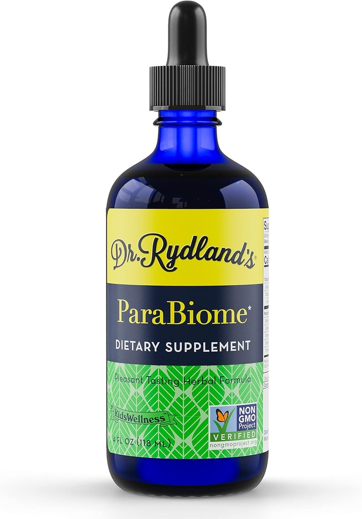 Dr. Rydlands Kräuterergänzung | Erstellt von KidsWellness, Effektiv auf Erwachsene & Kinder | ParaBiome Advanced Cleanse and Digestive Support | Made with Black Walnut, Clove, Wormwood | 4 Ounce Bottle
