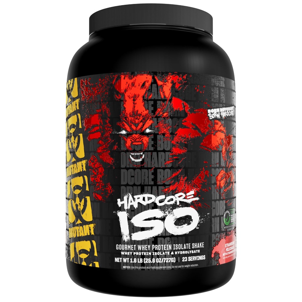 Mutant ISO Surge Whey Protein Isolate Pulver Acts schnell zu helfen, wieder zu helfen, Muskel, Masse und Stärke zu bauen, 1.6 lb - Erdbeermilchshake