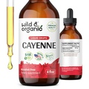 Teinture de poivre sauvage et biologique Cayenne - Soutien digestif avec extrait de Capsaicin - Cayenne gouttes liquides de poivre pour le bien-être global - végétalien, sans sucre et sans alcool - 4 fl oz