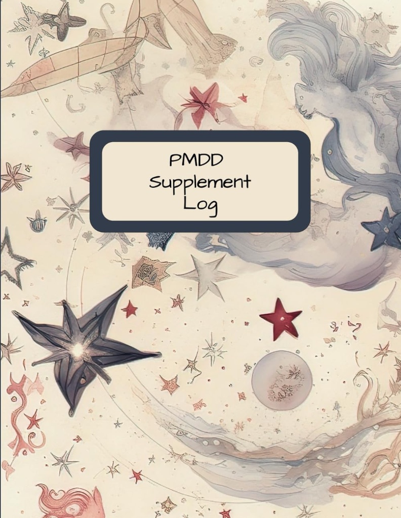 PMDD Supplement Logbuch | Logbuch zur Aufnahme von Vitaminen und Medikamenten für prämenstruelle Dysphorische Störungen
