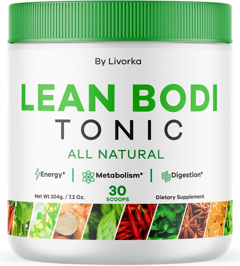 LIVORKA Lean Bodi Tonic, poudre de formule naturelle avancée - 30 portions pour 1 mois