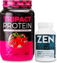 Nutrologie TRIPACT Protein Pulver, 7-in-1 Meal Ersatz Shake, Superberry (40 Servierungen) Zen Natural Magnesium Supplement (30 Servierungen)