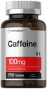 Horbäach Koffein Pillen 100mg | 250 Tabletten | Vegetarische Formel | Non-GMO, Glutenfreie Ergänzung