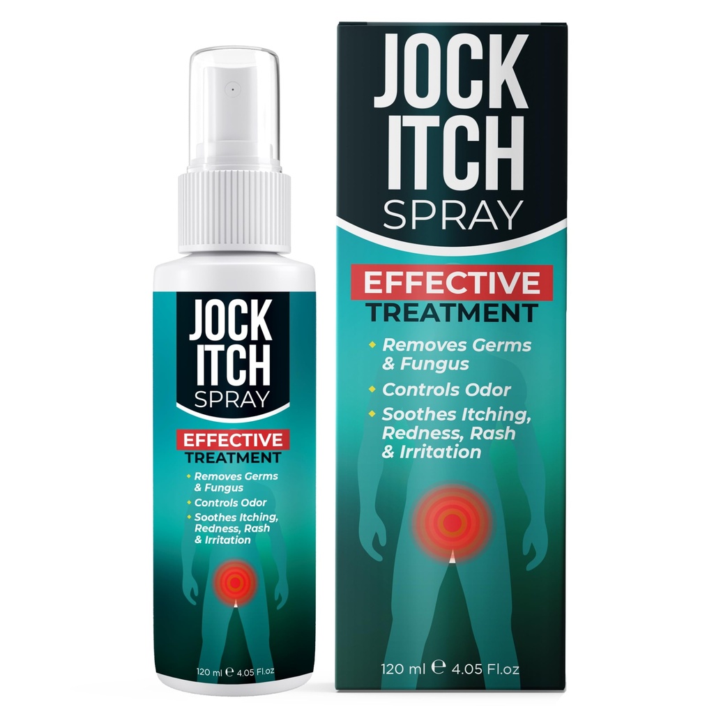 Jock Itch Spray | Antifungal Spray für Jock Itch | Beruhigt Jock Itch, Irritated Haut in Groin & Inner Oberschenkel | Ziele Ringworm & Intertrigo | Schnelle Absorption & Tief Penetration Relief