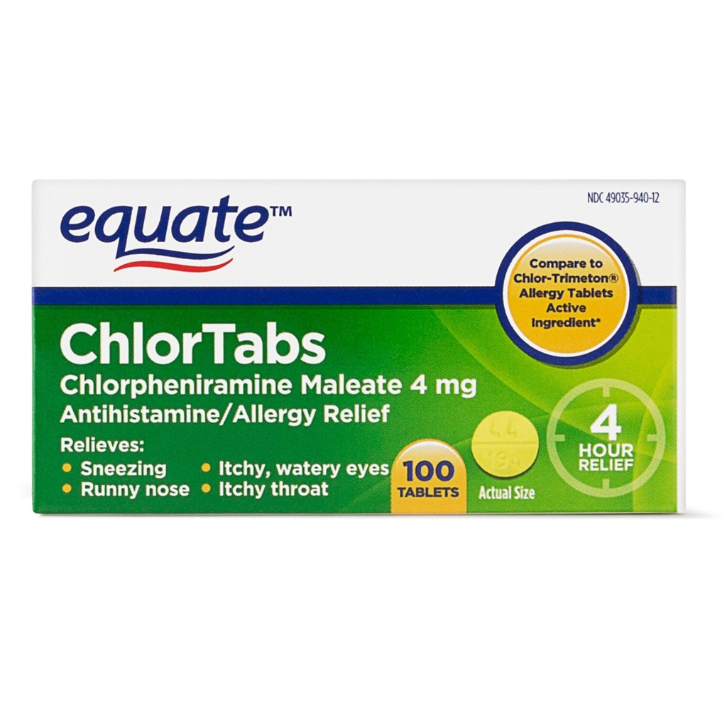 Equat: Chlortabs Tabletten Antihistamin (100 ct)