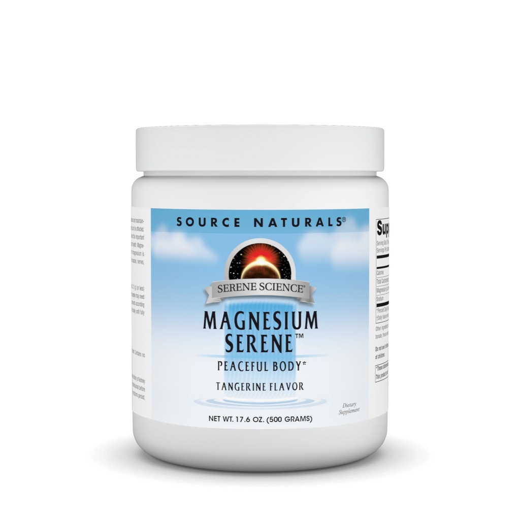 Source Naturals Serene Science Magnésium Serene, Corps pacifique*, Saveur Tangerine - 17,6 Poudre d'Once