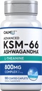Piping Rock KSM-66 Ashwagandha L-Theanine Ergänzung | 800mg | 100 Caplets | Advanced Complex Root Extract | Vegan, Non-GMO, Glutenfrei