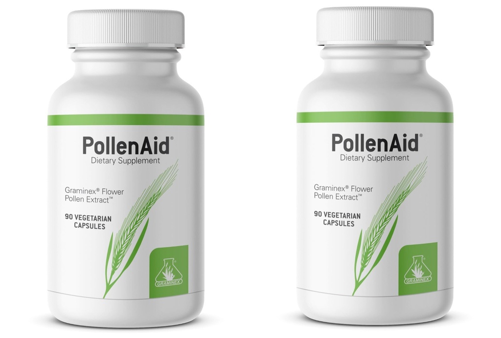 Graminex PollenAid Prostate Supplement: All Natural Prostate Support for Bladder Control & Urinary Tract Health, Extrait de Rye Pollen fabriqué aux États-Unis, 90 capsules végétariennes (paquet de 2)