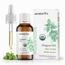 Huile organique essentielle d'Origan-100% Huile d'Origan Grec pure non diluée avec Carvacrol - Plus de 86%, Non-OGM, Huile d'Origan extra-résistance gouttes liquides organiques, 1 FL.OZ/30ml