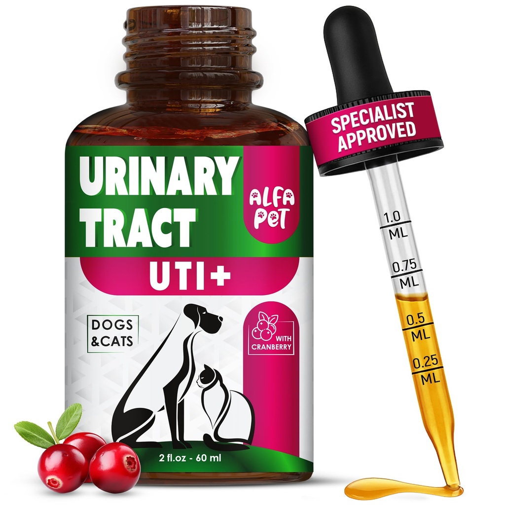 Сat Urinary Tract Infection Treatment with Cranberry – Dog UTI Treatment to Care for Bladder – Cat UTI Treatment for Kidneys – Präventive Unterstützung für Nierengesundheit in Drops – 2 Oz