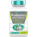 Probiotiques avec Prébiotique: 50 Million CFU - 10 souche - 90 capsules végétariennes avec Acidophilus Probiotique pour la santé digestive, la santé de Gut, et le soutien immunitaire*