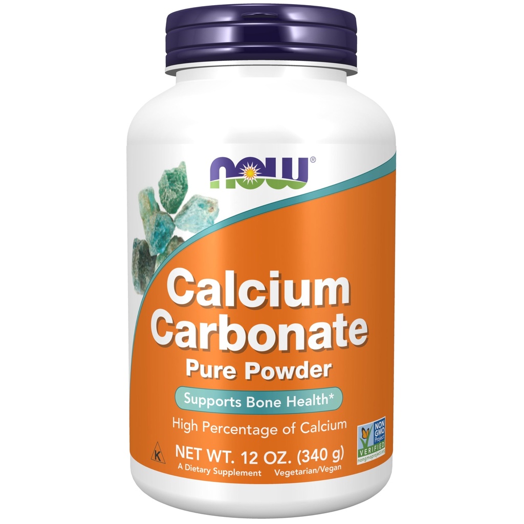 JETZT Nahrungsergänzungsmittel, Calciumcarbonatpulver, hoher Anteil an Calcium, unterstützt Knochengesundheit*, 12-Ounce