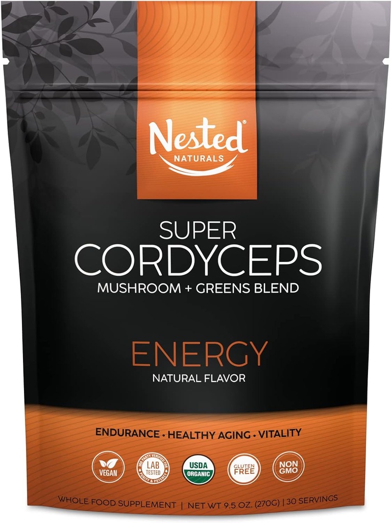 Super Greens Daily Greens Superfood Pulver - zertifiziert USDA Organic Green Powder w/20+ Ganze Lebensmittel, Spirulina Pulver, Weizen & Gerste Grass - Probiotika, Fiber & Enzymes - Cordyceps, 30 Servietten