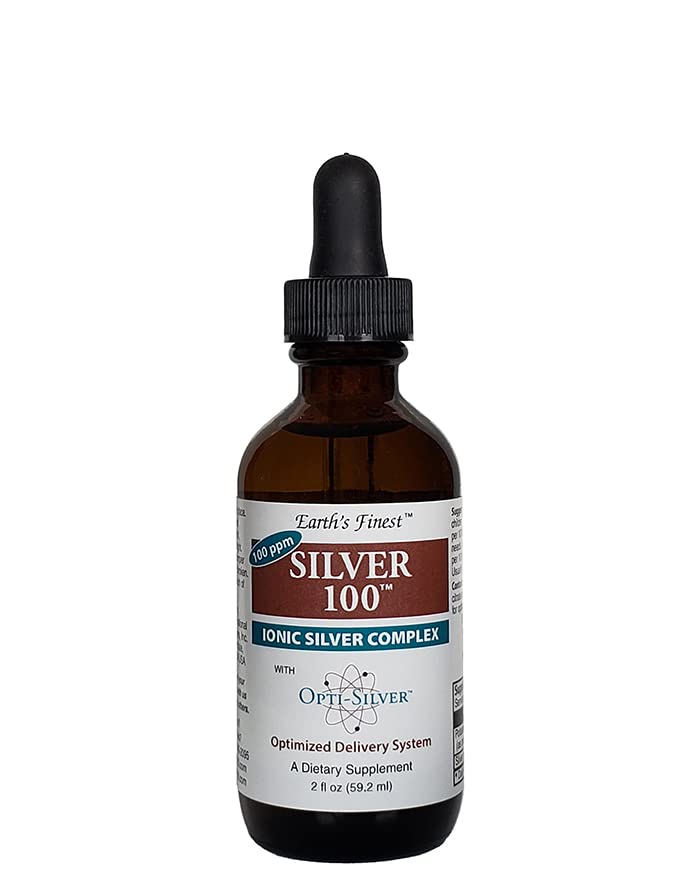 Silber 100 Ionic Silver Complex mit Opti-Silber Optimiertes Liefersystem für Immununterstützung - 100 ppm, 2oz (59,2mL) - Dropper