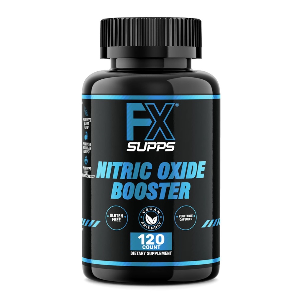 FX SUPPS Support à l'oxyde nitrique.com Supplément pré-entraînement pour les hommes et les femmes – 120 capsules – avec Arginine pour l'endurance, la performance d'entraînement et le support de la circulation