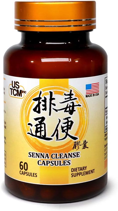 Senna Cleanse Capsules 500mg 60 Capsules végétales 100% naturelles Pas de conservateurs Extra force pour un système digestif sain et la régularité Fabriqué aux États-Unis