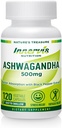 Ashwagandha 500mg – Stress-Relief, Stimmungs- und Relaxation mit schwarzem Pfeffer, 120 Vegan Kapseln
