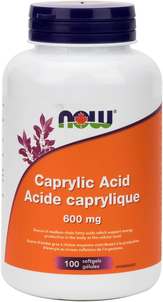 MAINTENANT ALIMENTAIRES Acide 600Mg 100 Sg Caprylique, 100 CT