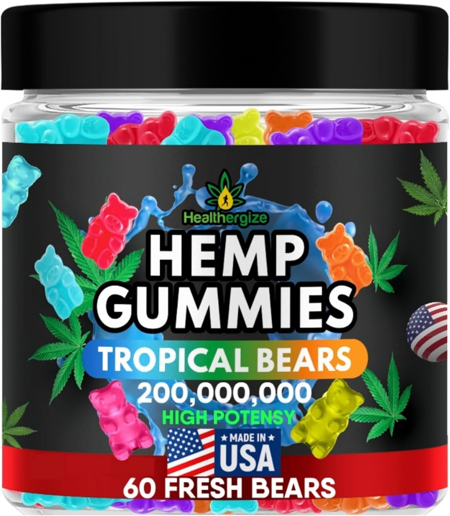 Hanfgummis Natural Relief, High Potency Gummy Bear Edibles, Frieden und Entspannung, Bedtime Support, Omega 3 6 9 Öl für Schlaf-Made in USA