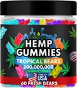 Gummies de chanvre Natural Relief, Edibles de l'ours à forte puissance Gummy, Paix et détente, Soutien au coucher, Omega 3 6 9 Huile pour le sommeil Fabriqué aux États-Unis