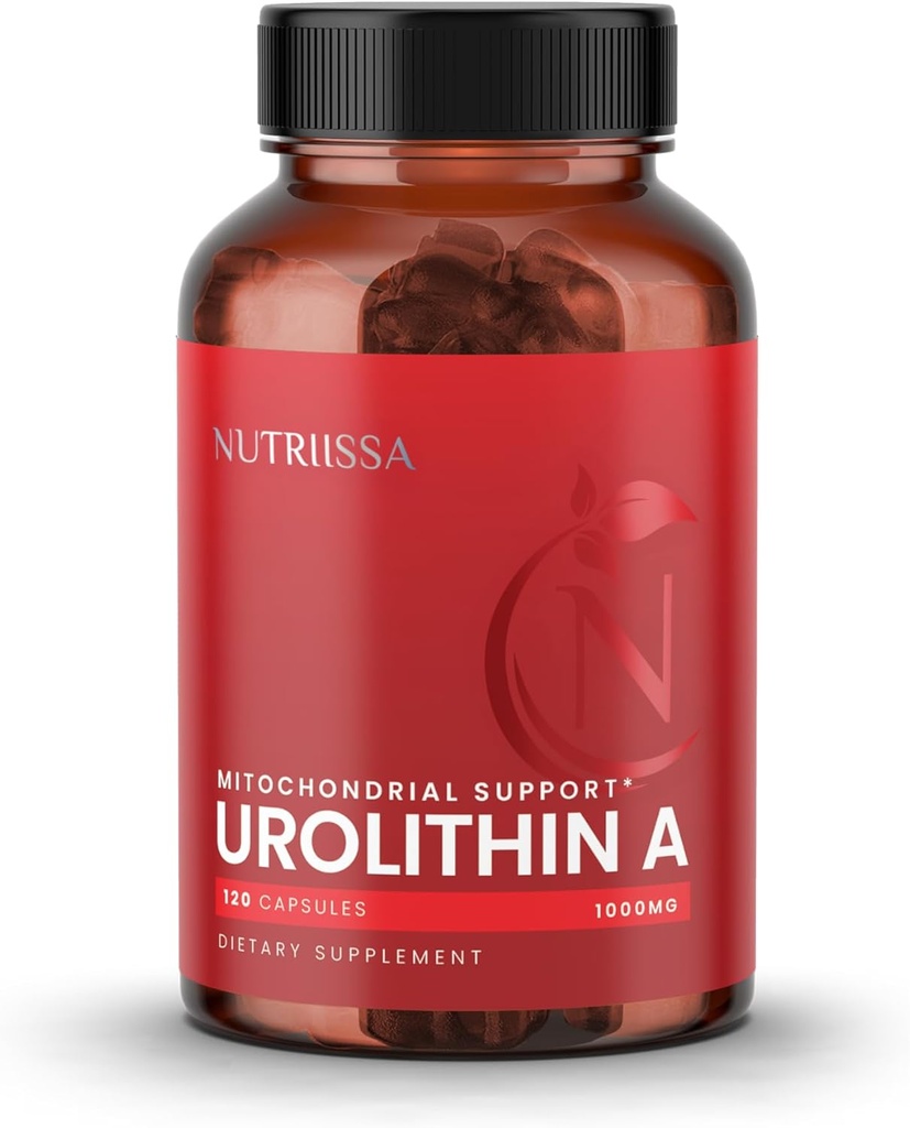Nutriissa Urolithin A 1000mg - Fortgeschrittene zelluläre Verjüngung, Muskelkraft - EPEB zertifiziert für Reinheit & Potenz - Vegan, 120 Kapseln
