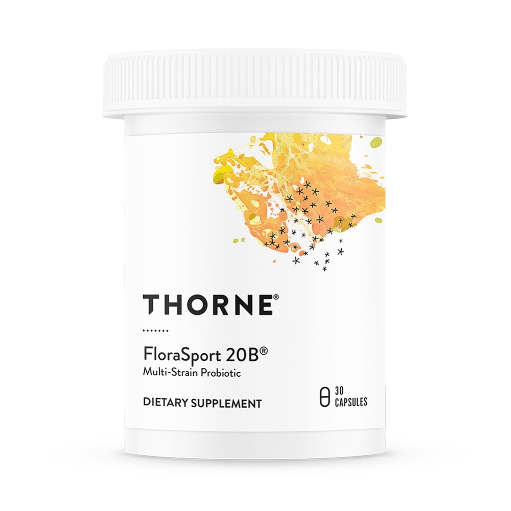 THORNE - FloraSport 20B - Supplément probiotique - Promotion du soutien digestif, de la santé gustative, de la fonction immunitaire et du soulagement occasionnel de la diarrhée ou de la constipation* - Certifié NSF pour le sport - 30 portions