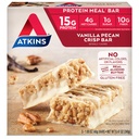Atkins Vanilla Pecan Crisp Protein Meal Bar, High Fiber, 1g Zucker, 4g Net Carb Meal Ersatz, Keto Friendly, 5 Count