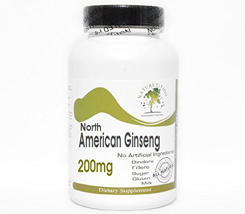 North American Ginseng 200mg ~ 200 Kapseln - Keine Zusatzstoffe ~ Naturetition Supplements