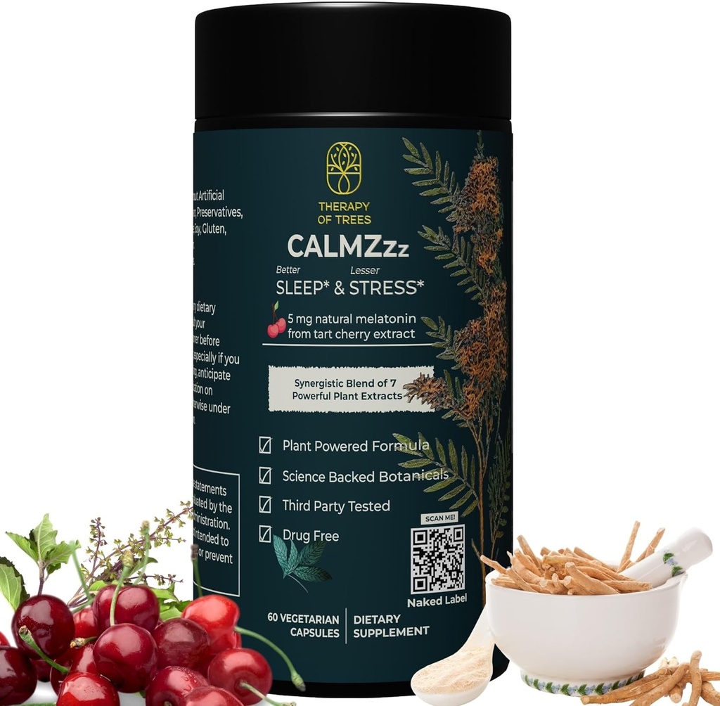 Erweiterte Schlafhilfe mit Melatonin und 7 Superpflanzen | Non-Habit Forming, 100% natürliche Schlafergänzung | Nur Pflanzen Nichts Else, natürliche Schlafhilfen für Erwachsene | Melatonin 5mg