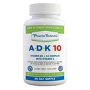 Power By Naturals ADK Vitamin Supplement – ADK 10 Hohe Potenz mit Vitaminen A, D3 10.000 IU & K2 MK7 für Superior Herz, Immun- und Knochengesundheitsunterstützung – 90 Kapseln, 1 Packung (3-Monat-Versorgung)